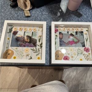 Hand Crafted Floral Picture Frames with White Borders